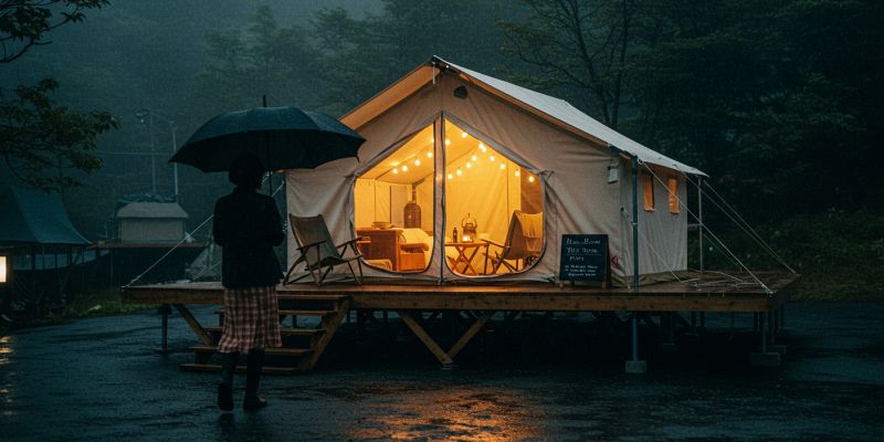 雨の日キャンプをもっと快適にする施設とサービス